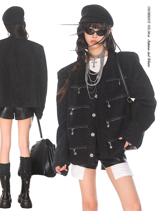 Heavy Industry Retro Loose Jacket, Elegant and Elegant, Women's Coat