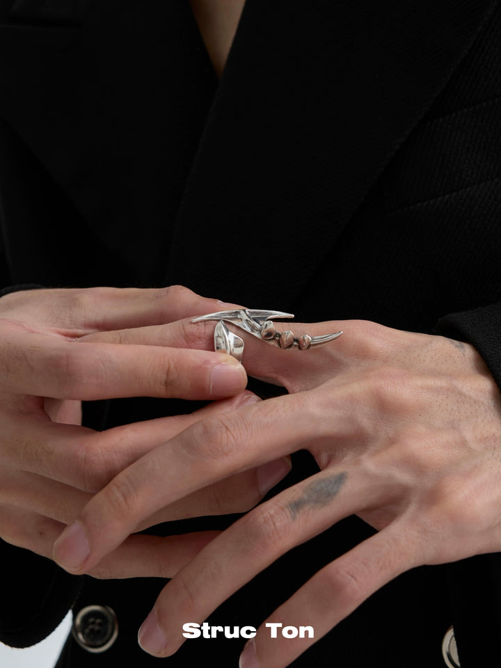 Cross ring, armor, armor, irregular open button ring